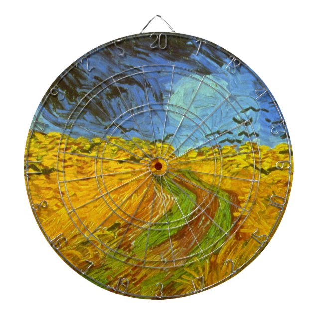 Vincent van Gogh Spannmålsfält med kråkor Darttavla (Framsidan)