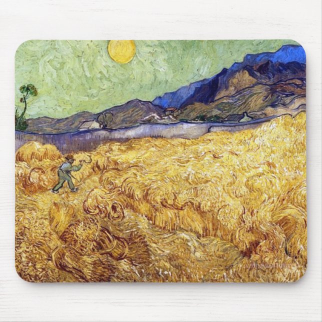 Vincent Van Gogh - Spannmålsfält med skördare och  Musmatta (Framsidan)