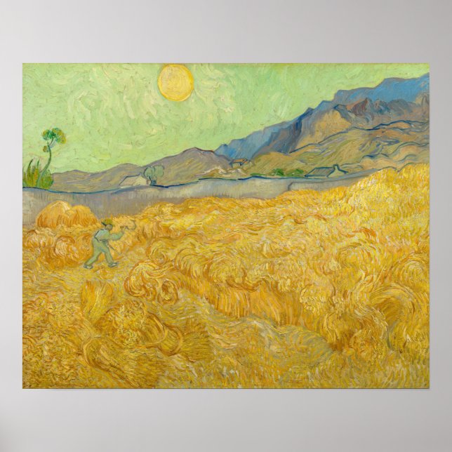 Vincent van Gogh - Spannmålsfält med skördare Poster (Framsidan)