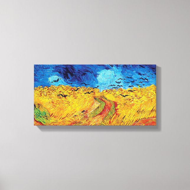 Vincent Van Gogh - Spannmålsfält med svarta kråkor Canvastryck (Framsida)