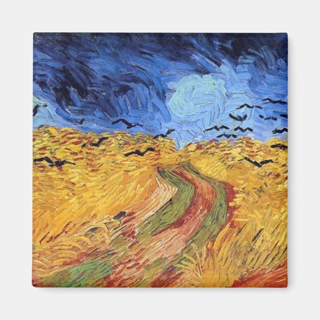 Vincent Van Gogh - Spannmålsfält med svarta kråkor Magnet (Framsidan)