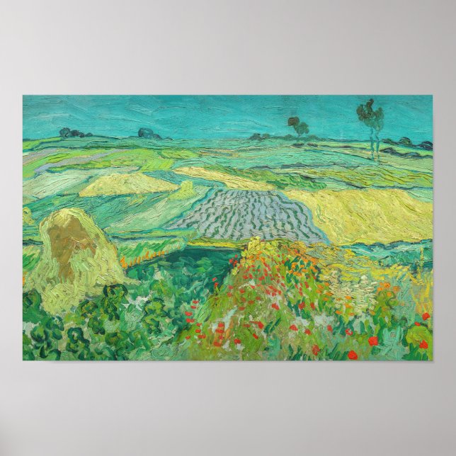 Vincent van Gogh - Spannmålsfält nära Auvers Poster (Framsidan)