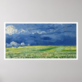 Vincent Van Gogh Spannmålsfält under åskmoln Poster