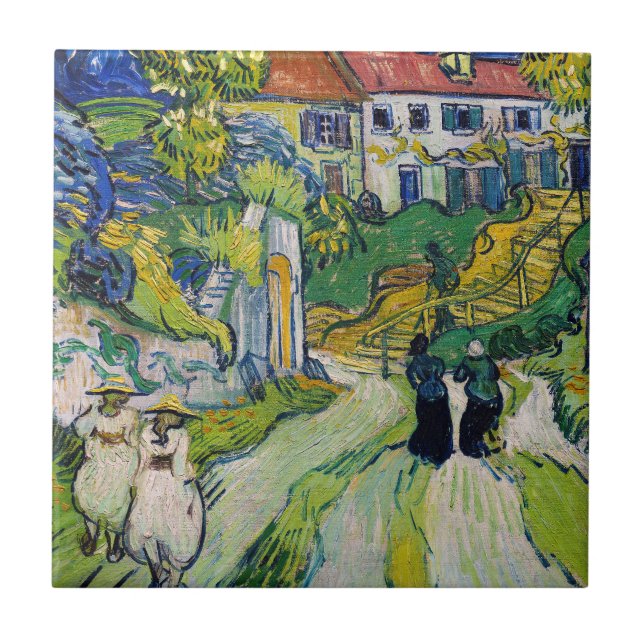 Vincent van Gogh - Stairway på Auvers Kakelplatta (Framsidan)