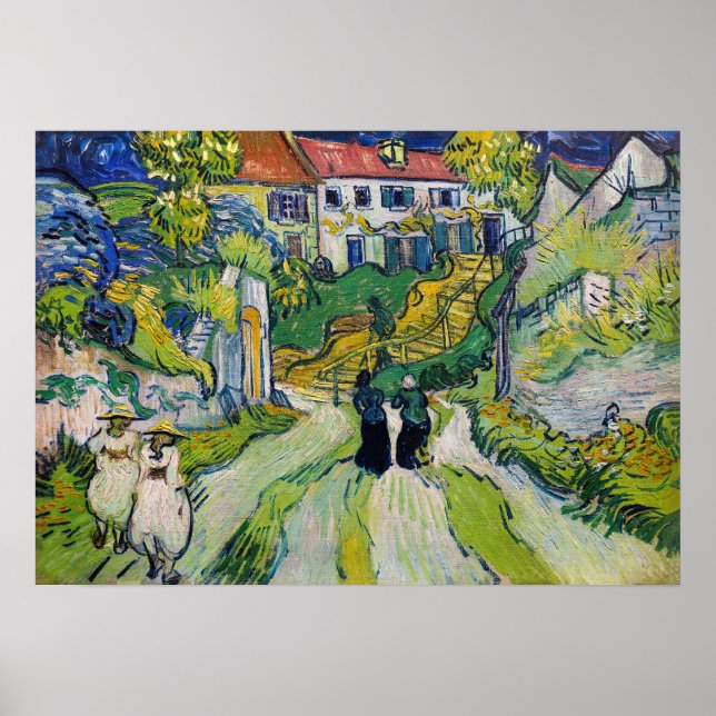 Vincent van Gogh - Stairway på Auvers Poster (Framsidan)