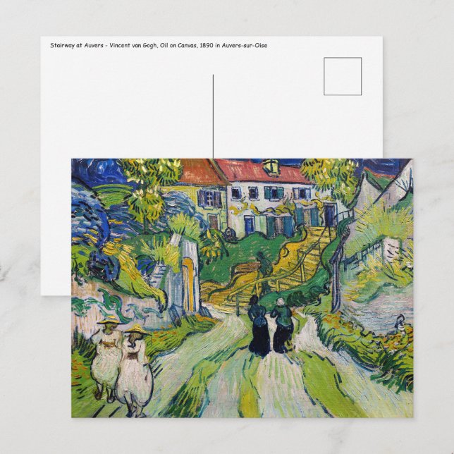 Vincent van Gogh - Stairway på Auvers Vykort (Fram/baksida)