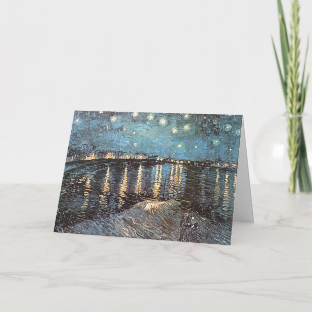 Vincent Van Gogh - Starlight Över Rhone Helgkort (Framsida)