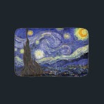 Vincent Van Gogh - Starry Natt Fine Art Badrumsmatta<br><div class="desc">Vincent Van Gogh är Starry Natt. Olja på canvas från 1889, Starry Night, målades medan Van Gogh befann sig i asyl på Saint-Remy, Frankrike, och betraktas som ett av hans underbarare mästerverk. Även om det är en nattscen målades det under dagen och representerar synen från fönstret i Van Goghs sanitariumsovrum....</div>