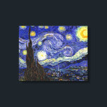 Vincent Van Gogh - Starry Natt Fine Art Canvastryck<br><div class="desc">Vincent Van Gogh är Starry Natt. Olja på canvas från 1889, Starry Night, målades medan Van Gogh befann sig i asyl på Saint-Remy, Frankrike, och betraktas som ett av hans underbarare mästerverk. Även om det är en nattscen målades det under dagen och representerar synen från fönstret i Van Goghs sanitariumsovrum....</div>