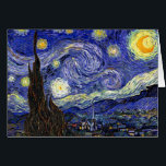 Vincent Van Gogh - Starry Natt Fine Art Hälsningskort<br><div class="desc">Vincent Van Gogh är Starry Natt. Olja på canvas från 1889, Starry Night, målades medan Van Gogh befann sig i asyl på Saint-Remy, Frankrike, och betraktas som ett av hans underbarare mästerverk. Även om det är en nattscen målades det under dagen och representerar synen från fönstret i Van Goghs sanitariumsovrum....</div>