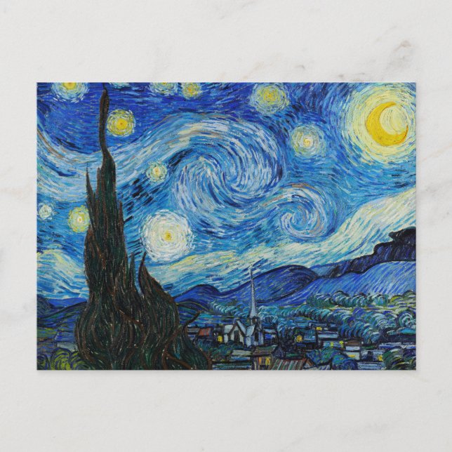 Vincent Van Gogh, Starry Natt Fine Art Helg Vykort (Framsida)