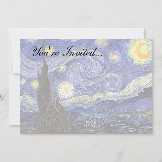 Vincent Van Gogh - Starry Natt Fine Art Inbjudningar (Framsida)