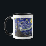 Vincent Van Gogh - Starry Natt Fine Art Mugg<br><div class="desc">Vincent Van Gogh är Starry Natt. Olja på canvas från 1889, Starry Night, målades medan Van Gogh befann sig i asyl på Saint-Remy, Frankrike, och betraktas som ett av hans underbarare mästerverk. Även om det är en nattscen målades det under dagen och representerar synen från fönstret i Van Goghs sanitariumsovrum....</div>