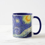 Vincent Van Gogh - Starry Natt Fine Art Mugg<br><div class="desc">Vincent Van Gogh är Starry Natt. Olja på canvas från 1889, Starry Night, målades medan Van Gogh befann sig i asyl på Saint-Remy, Frankrike, och betraktas som ett av hans underbarare mästerverk. Även om det är en nattscen målades det under dagen och representerar synen från fönstret i Van Goghs sanitariumsovrum....</div>
