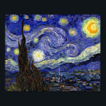 Vincent Van Gogh - Starry Natt Fine Art Poster<br><div class="desc">Vincent Van Gogh är Starry Natt. Olja på canvas från 1889, Starry Night, målades medan Van Gogh befann sig i asyl på Saint-Remy, Frankrike, och betraktas som ett av hans underbarare mästerverk. Även om det är en nattscen målades det under dagen och representerar synen från fönstret i Van Goghs sanitariumsovrum....</div>