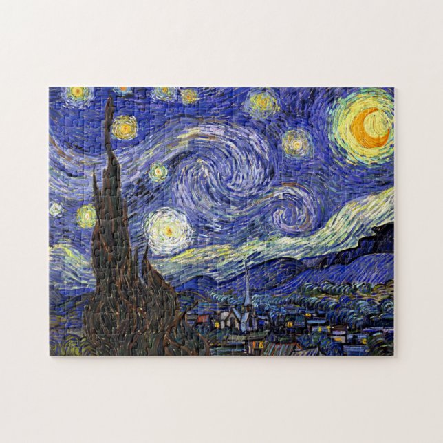 Vincent Van Gogh - Starry Natt Fine Art Pussel (Horisontell)