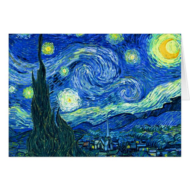 Vincent Van Gogh starry natt Hälsningskort (Framsidan Horizontal)
