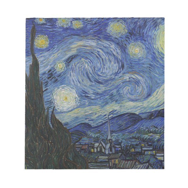Vincent Van Gogh - Starry Natt. Konsfärg Anteckningsblock (Framsida)