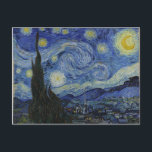 Vincent Van Gogh - Starry Natt. Konsfärg Vykort<br><div class="desc">Vincent Van Gogh - Starry Night-målning.
Klassisk teckning från en av världens mest använda berömdar.
Snygg färger och snurrar!</div>
