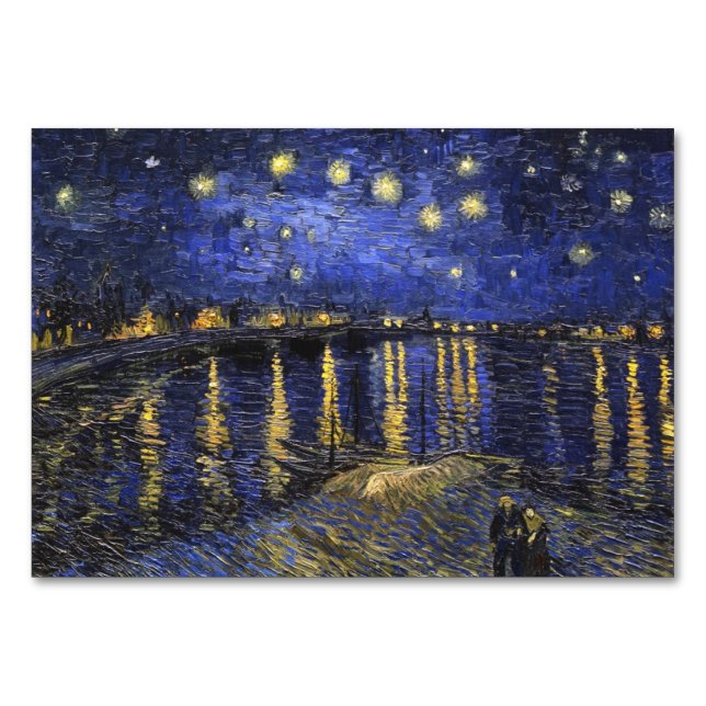 Vincent Van Gogh Starry Natt om Rhone Bordsnummer (Framsidan)