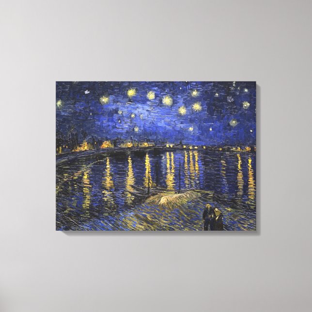 Vincent Van Gogh Starry Natt om Rhone Canvastryck (Framsida)