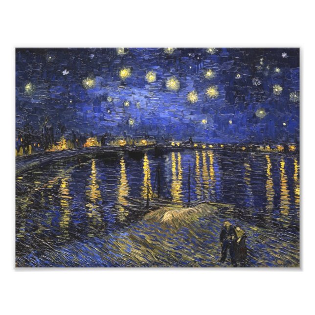 Vincent Van Gogh Starry Natt om Rhone Fototryck (Framsidan)