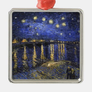 Vincent Van Gogh Starry Natt om Rhone Julgransprydnad Metall