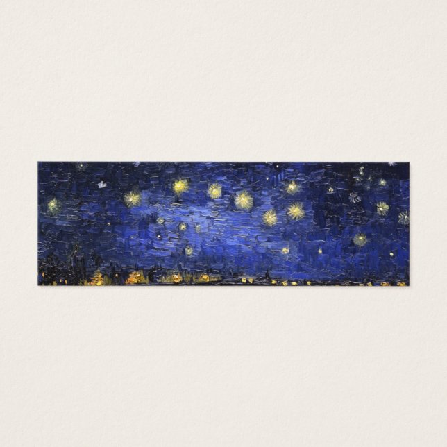 Vincent Van Gogh Starry Natt om Rhone Litet Visitkort (Framsidan)