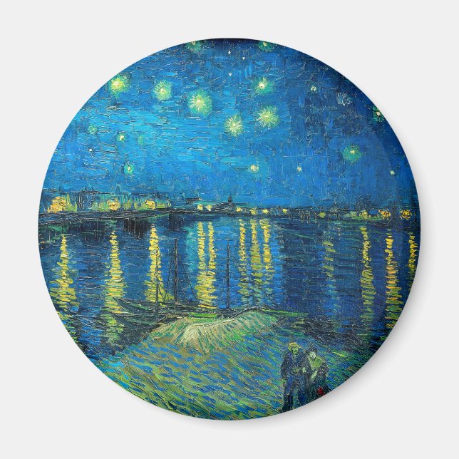 Vincent Van Gogh Starry Natt om Rhone Magnet (Framsidan)