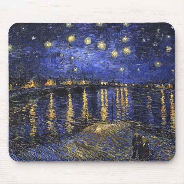 Vincent Van Gogh Starry Natt om Rhone Musmatta (Framsidan)