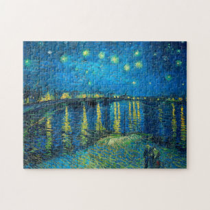 Vincent Van Gogh Starry Natt om Rhone Pussel
