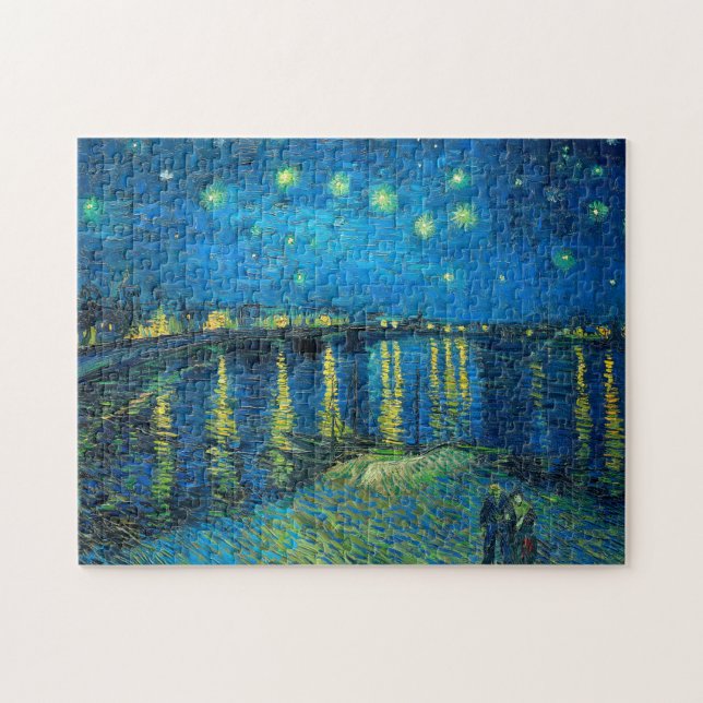 Vincent Van Gogh Starry Natt om Rhone Pussel (Horisontell)
