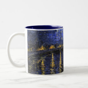 Vincent Van Gogh Starry Natt om Rhone Två-Tonad Mugg