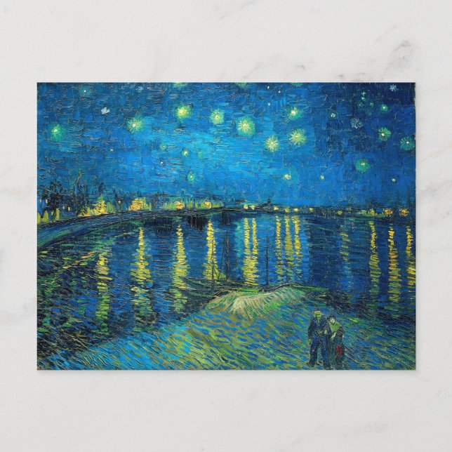 Vincent Van Gogh Starry Natt om Rhone Vykort (Framsida)