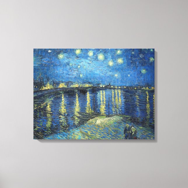 Vincent Van Gogh Starry Natt över Rhone 1888 Canvastryck (Framsida)