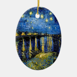 Vincent Van Gogh Starry Natt över Rhone 1888 Julgransprydnad Keramik