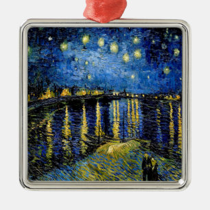 Vincent Van Gogh Starry Natt över Rhone 1888 Julgransprydnad Metall