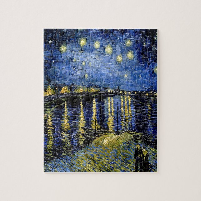 Vincent Van Gogh Starry Natt över Rhone 1888 Pussel (Vertikal)