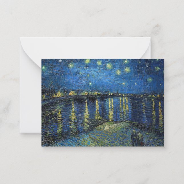 Vincent van Gogh - Starry Natt over Rhone Anteckningskort (Framsida)