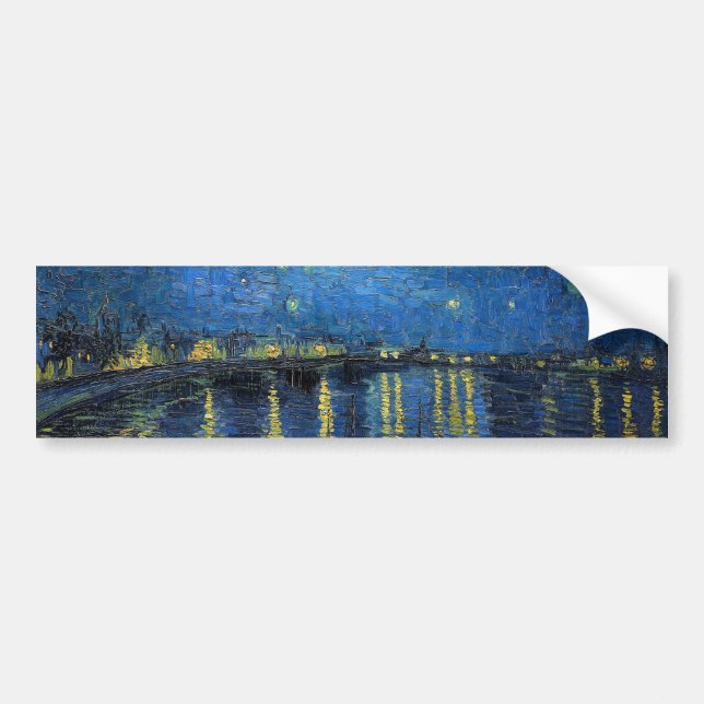 Vincent van Gogh - Starry Natt over Rhone Bildekal (Framsidan)