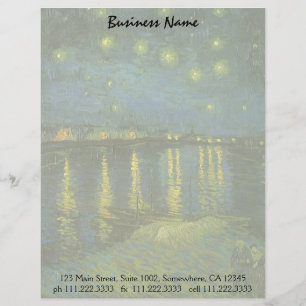 Vincent van Gogh - Starry Natt over Rhone Brevhuvud