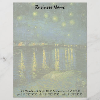 Vincent van Gogh - Starry Natt over Rhone Brevhuvud