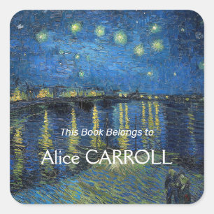 Vincent van Gogh - Starry Natt over Rhone Fyrkantigt Klistermärke