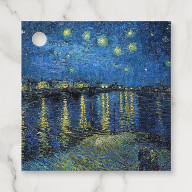 Vincent van Gogh - Starry Natt over Rhone Gåvor Etiketter (Framsida)