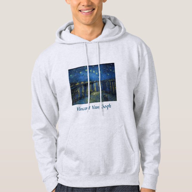 Vincent van Gogh - Starry Natt over Rhone Hoodie (Framsida)