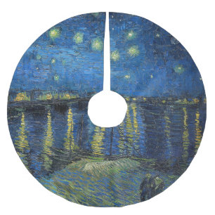 Vincent van Gogh - Starry Natt over Rhone Julgransmatta Borstad Polyester