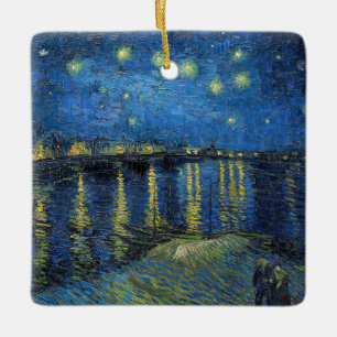 Vincent van Gogh - Starry Natt over Rhone Julgransprydnad Keramik