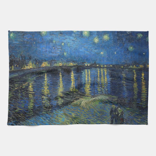 Vincent van Gogh - Starry Natt over Rhone Kökshandduk (Horisontell)