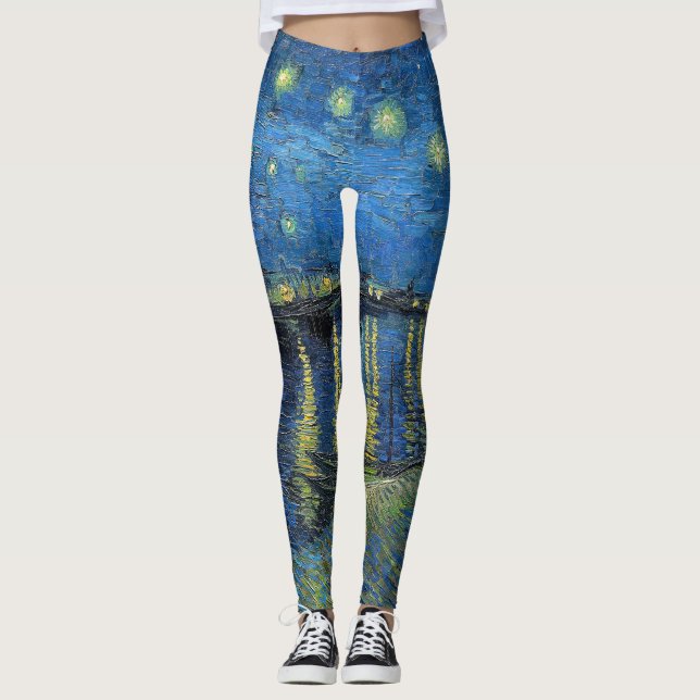 Vincent van Gogh - Starry Natt over Rhone Leggings (Framsida)