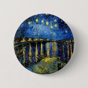 Vincent Van Gogh Starry natt över Rhonen 1888 Knapp